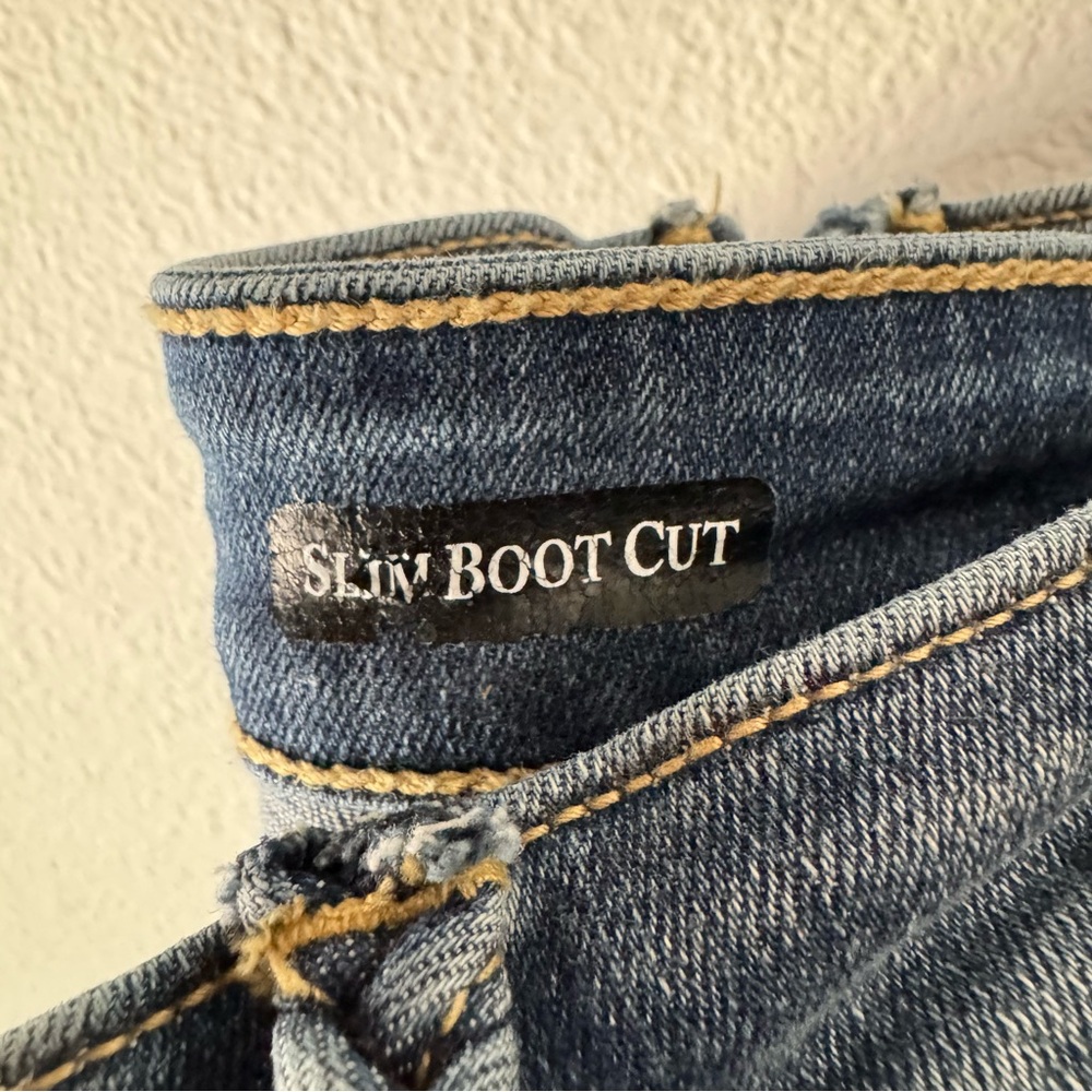 Judy Blue Slim Boot Jeans Stretch Braided Detail Plus Size 13/31 Classic Boho - Picture 11 of 15